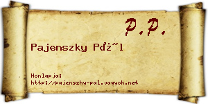 Pajenszky Pál névjegykártya